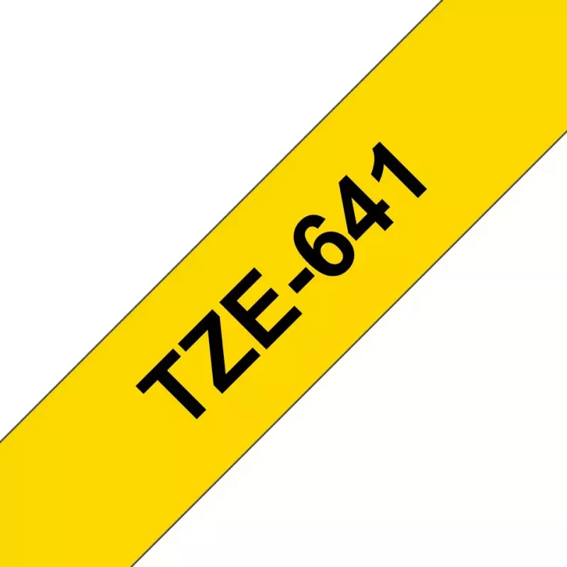Ženklinimo juosta Brother TZe641 18 mm juoda ant geltonos