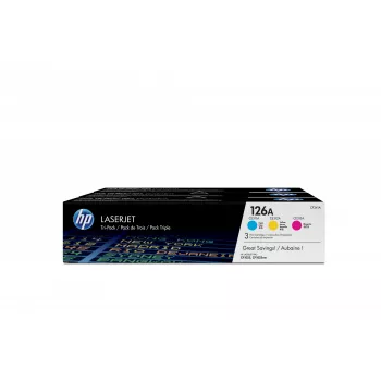 HP 126A 3 vnt. rinkinys Cyan/Magenta/Yellow Original LaserJet tonerio kasetės