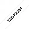 Brother TZE-FX231 etikečių juosta, juoda ant balto TZ