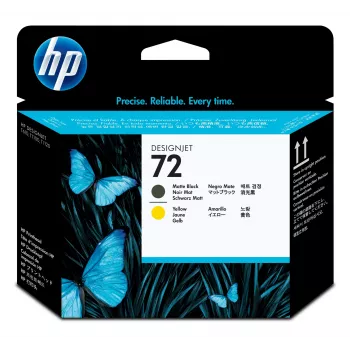 HP 72 matinės juodos ir geltonos spalvos „DesignJet“ spausdinimo galvutė