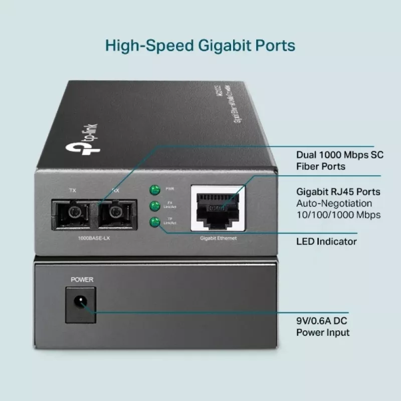 Medijos keitiklis TP-Link MC210CS, Gigabitinis, 1000 Mbit/s, SC jungtis