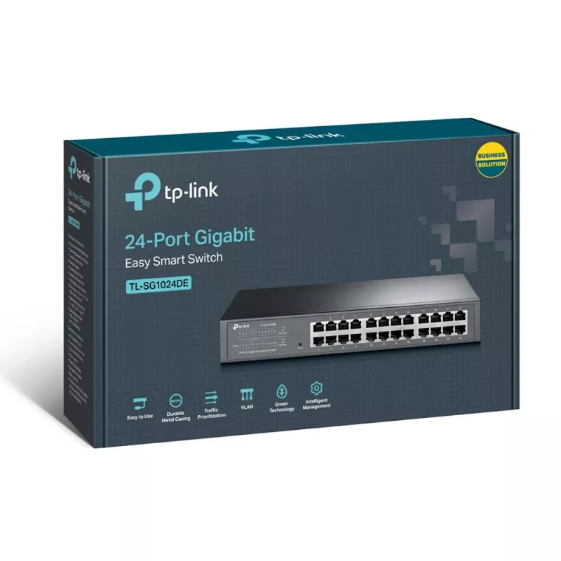 TP-Link 24 prievadų Gigabit Easy Smart valdomas jungiklis, L2, Gigabit Ethernet (10/100/1000), montavimas stove, 1U