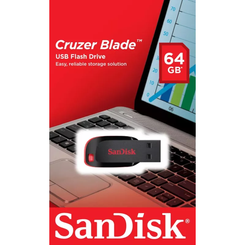 USB atmintinė SanDisk 64 GB USB Typee-A 2.0 Cruzer Blade