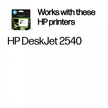 HP 301XL didelės išeigos juodas originalus kasečių rašalas, juoda, 1 vnt., 360 puslapių