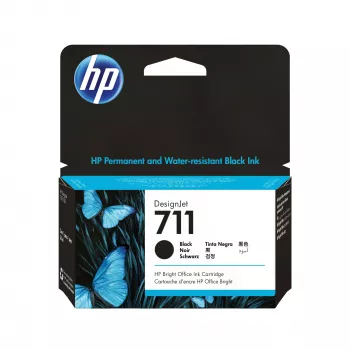 HP 711 38-ml Juoda DesignJet rašalo kasetė, HP DesignJet T100, T120, T125, T130, T520, T525, T530 Printer series, Thermal inkjet, Juoda, Singapore, Malaysia, 119 mm, 126 mm