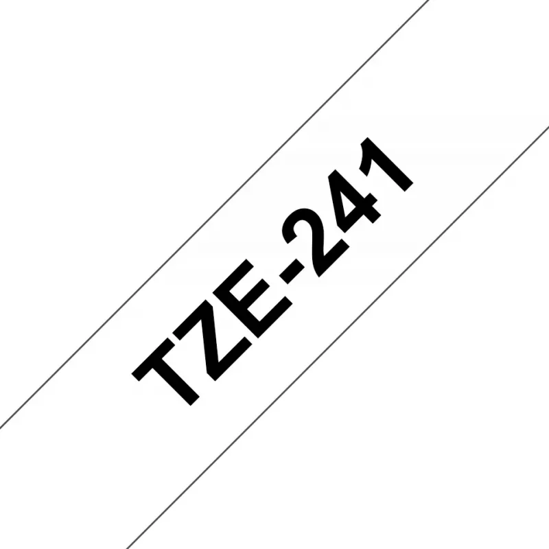 Brother TZE-241 etikečių gamybos juosta Juoda ant baltos
