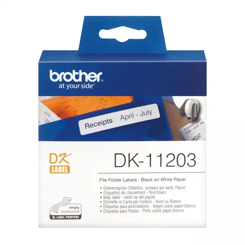 Failų aplankų etiketės Brother DK11203