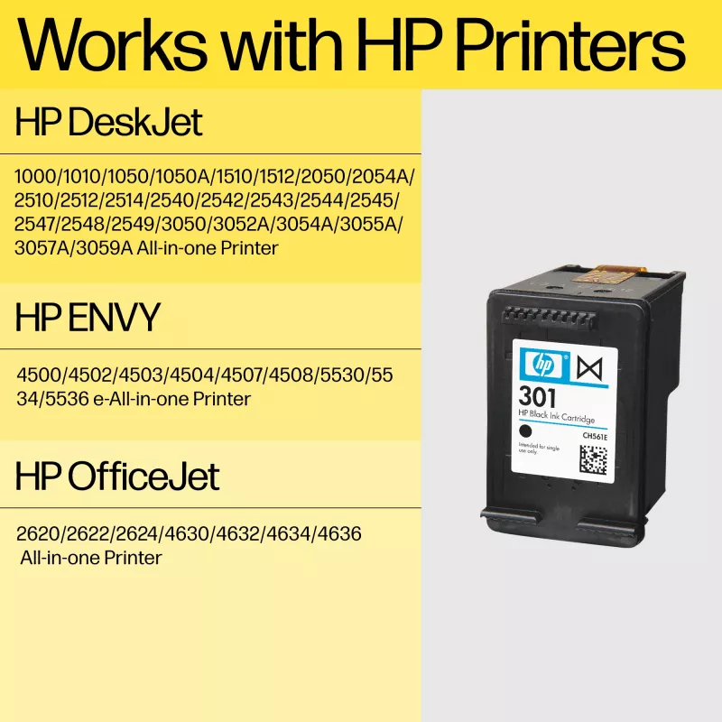 Originali HP 301 juoda rašalo kasetė