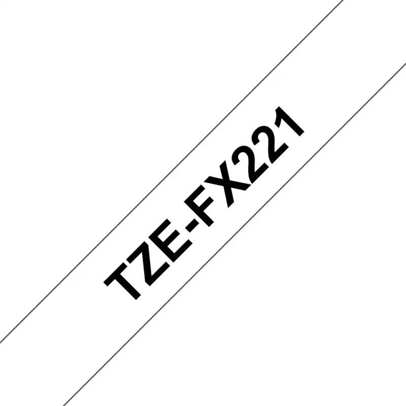 Laminuota juosta Brother TZe TZEFX221 juoda ant balto 9mm