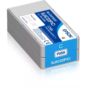 Epson SJIC22P(C): Rašalo kasetė, skirta ColorWorks C3500 (žydra)