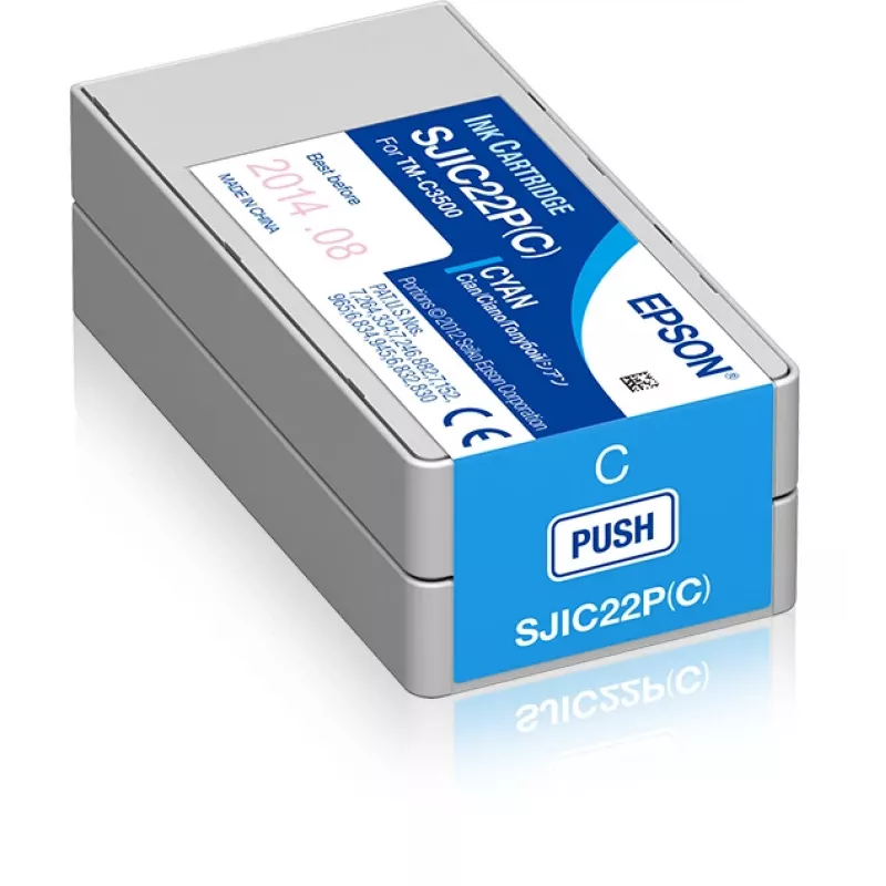 Epson SJIC22P(C): Rašalo kasetė, skirta ColorWorks C3500 (žydra)