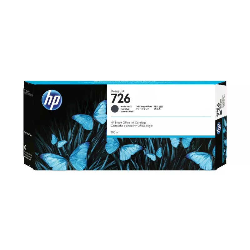 HP 726 300 ml matinės juodos spalvos DesignJet rašalo kasetė