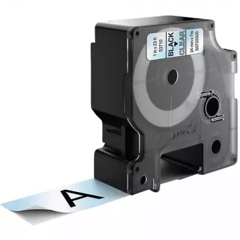 DYMO Authentic D1 etiketės | 24 mm x 7 m ritinys | Juodas spausdinimas ant skaidraus | Lipnios etiketės, skirtos LabelManager etikečių spausdintuvams