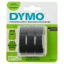 DYMO autentiška reljefinio spausdinimo juosta | 9 mm x 3 m ritinėliai | baltas tekstas juodame fone | lipni | reljefinio žymėjimo įrenginiams | 3 vnt.