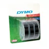 DYMO autentiška reljefinio spausdinimo juosta | 9 mm x 3 m ritinėliai | baltas tekstas juodame fone | lipni | reljefinio žymėjimo įrenginiams | 3 vnt.