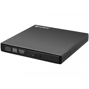 Sandberg USB DVD įrenginys, juodas, staliniam/nešiojamajam kompiuteriui, DVD Super Multi, USB 2.0, CD-R, CD-ROM, CD-RW, DVD-R, DVD-ROM, DVD-RW, 24x