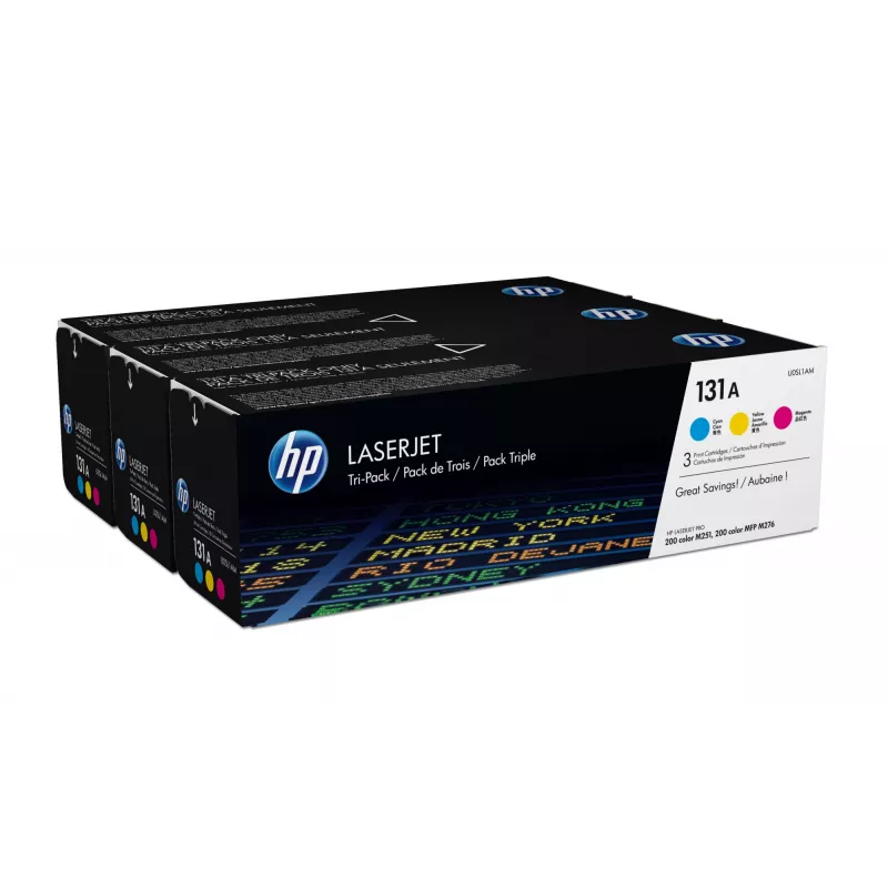 HP 131A 3 vnt. rinkinys Cyan/Magenta/Yellow Original LaserJet tonerio kasetės
