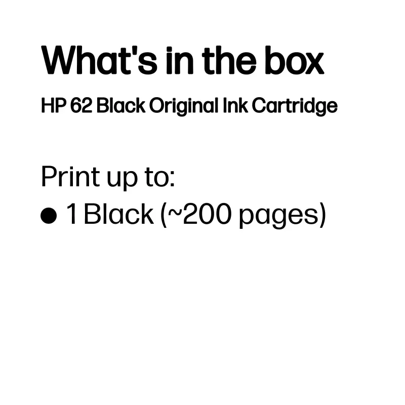 HP 62 Juoda originali rašalo kasetė