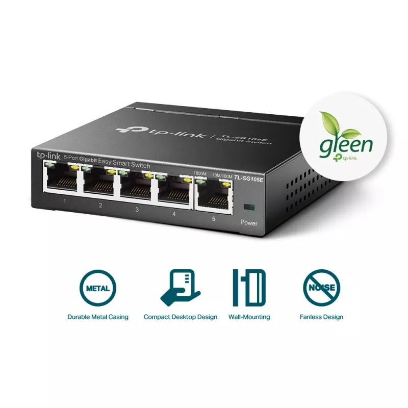 TP-Link 5-Port Gigabit Easy Smart Switch, valdomas, L2, Gigabit Ethernet (10/100/1000)
