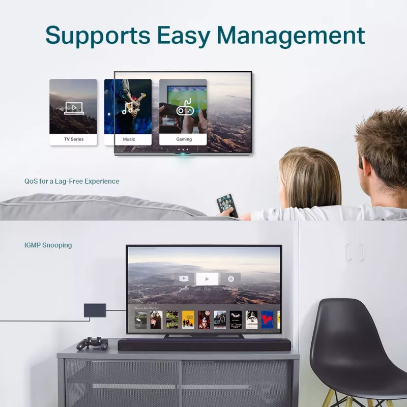TP-Link 5-Port Gigabit Easy Smart Switch, valdomas, L2, Gigabit Ethernet (10/100/1000)