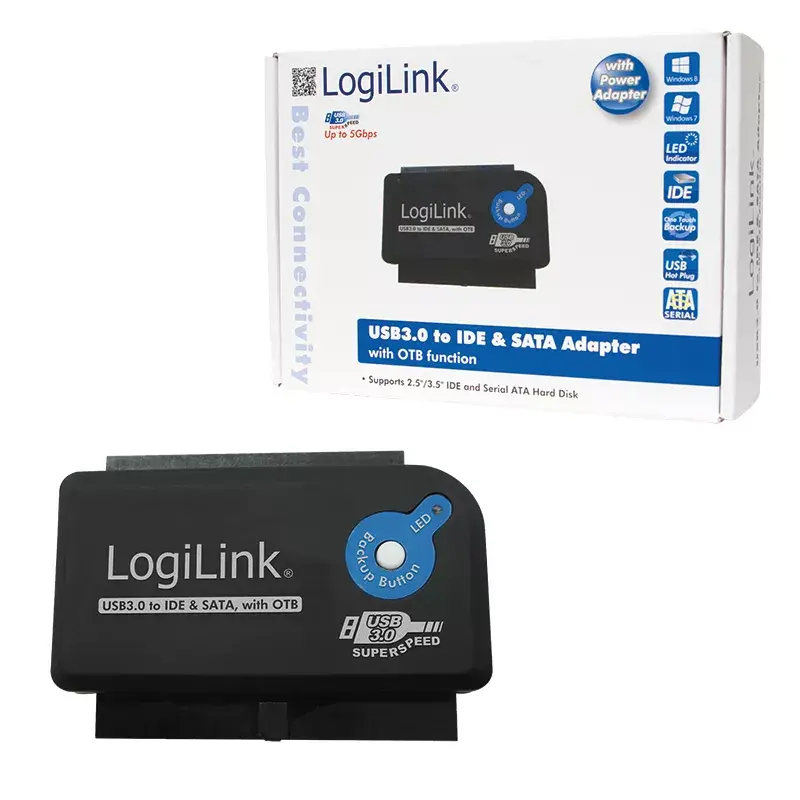 kabelis jungčių adapteris LogiLink AU0028A USB 3.0 IDE SATA Juoda