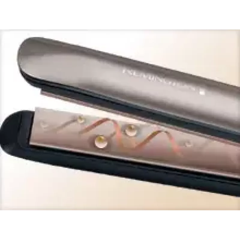 Plaukų tiesintuvas Remington S8590 – keraminės plokštės, 11 cm, 160–230 °C, 5 šilumos lygiai, šilta bronza
