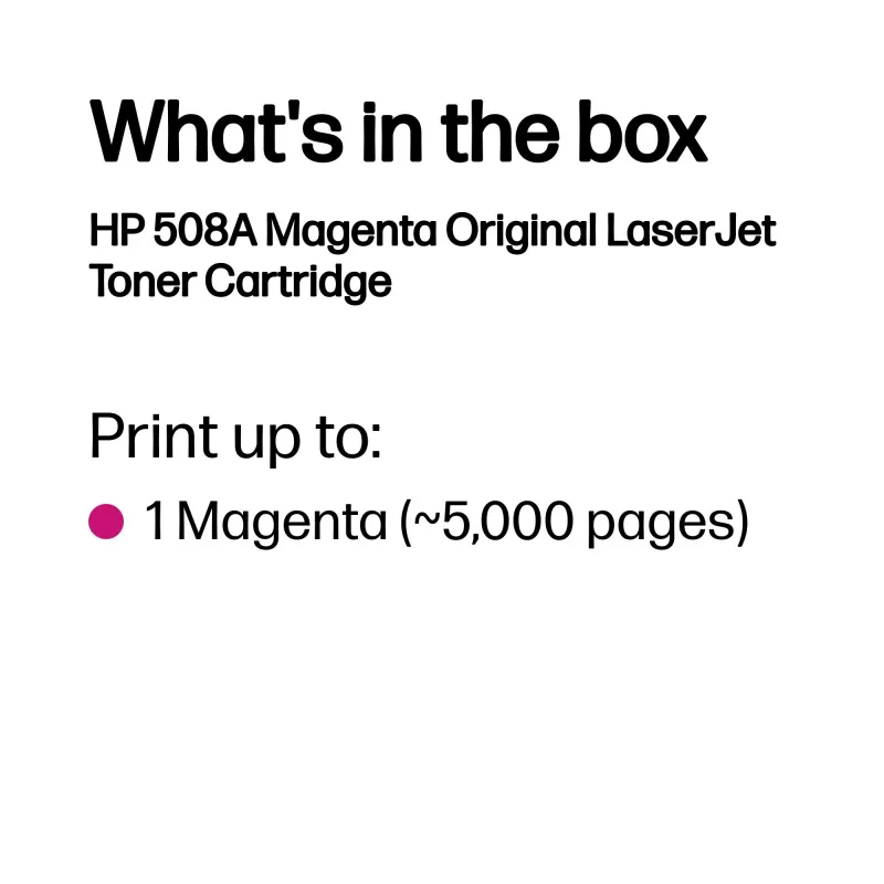 HP 508A Original LaserJet tonerio kasetė, purpurinė