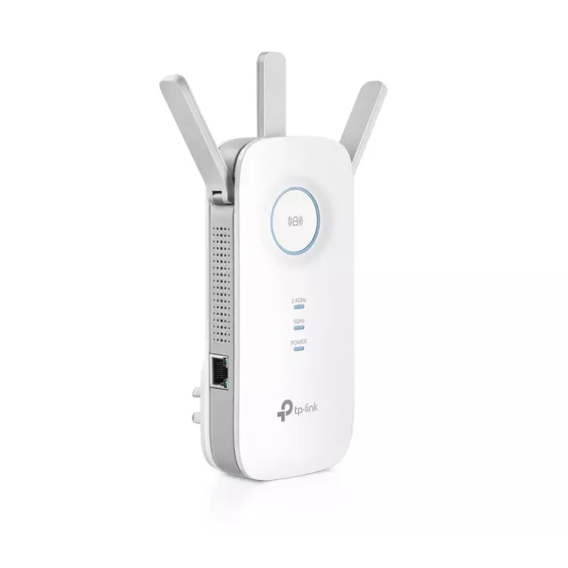 TP-LINK Extender RE450 802.11ac, 2,4 GHz / 5 GHz, 450+1300 Mbit/s, 10/100/1000 Mbit/s, Ethernet LAN (RJ-45) 1 prievadas, antenos tipas: 3 išorinės