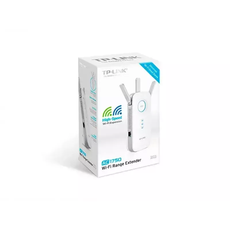 TP-LINK Extender RE450 802.11ac, 2,4 GHz / 5 GHz, 450+1300 Mbit/s, 10/100/1000 Mbit/s, Ethernet LAN (RJ-45) 1 prievadas, antenos tipas: 3 išorinės