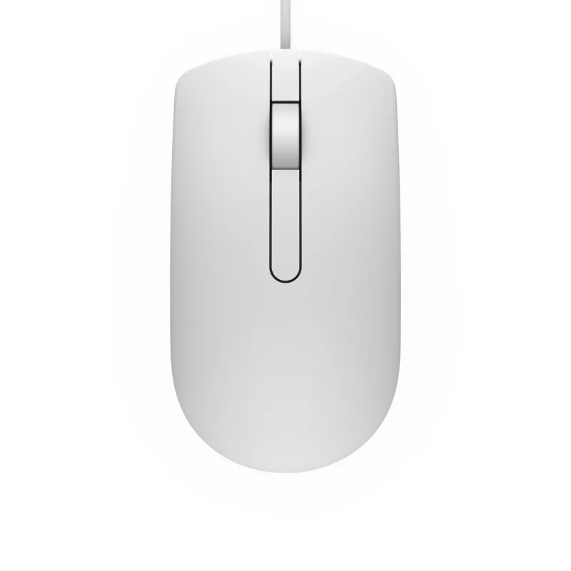 DELL laidinis pelė – MS116 – balta, abiem rankoms tinkama, optinė, USB Type-A, 1000 DPI, balta