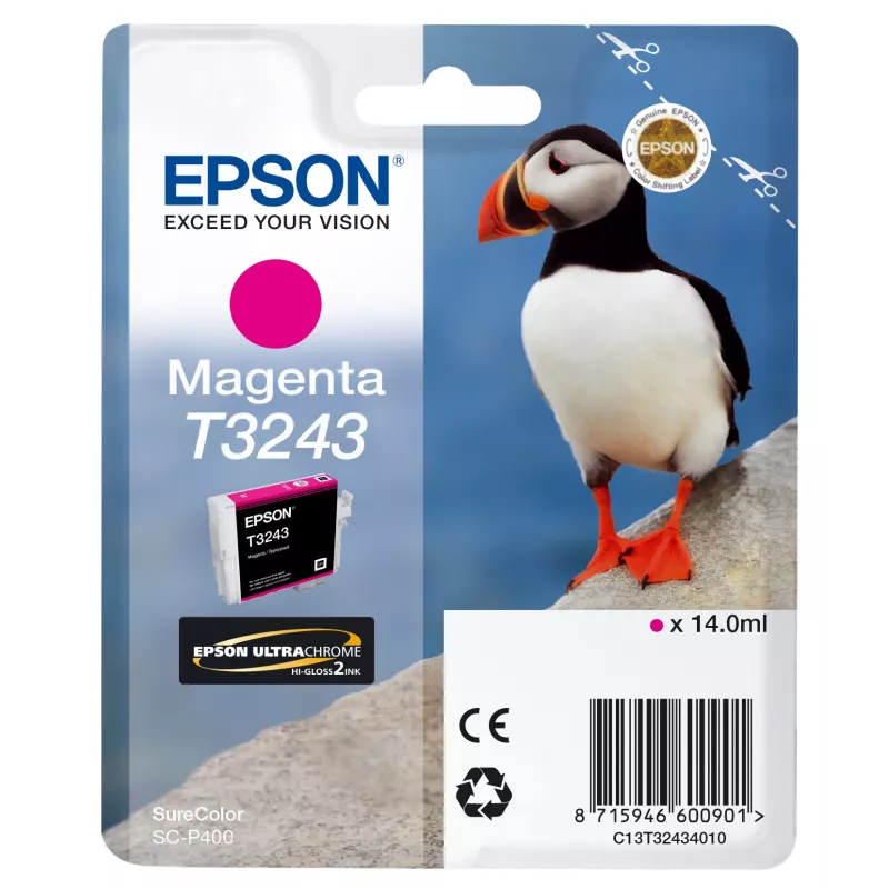 Epson T3243 rašalo kasetė, purpurinė
