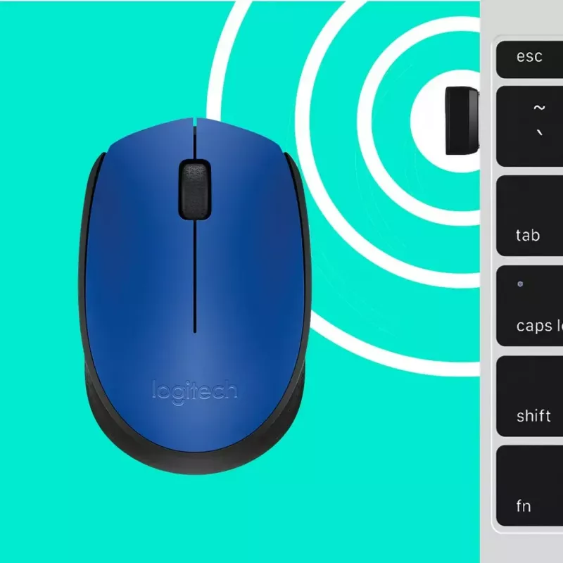 Logitech M174 pelė RF belaidė optinė 1000 DPI, mėlyna