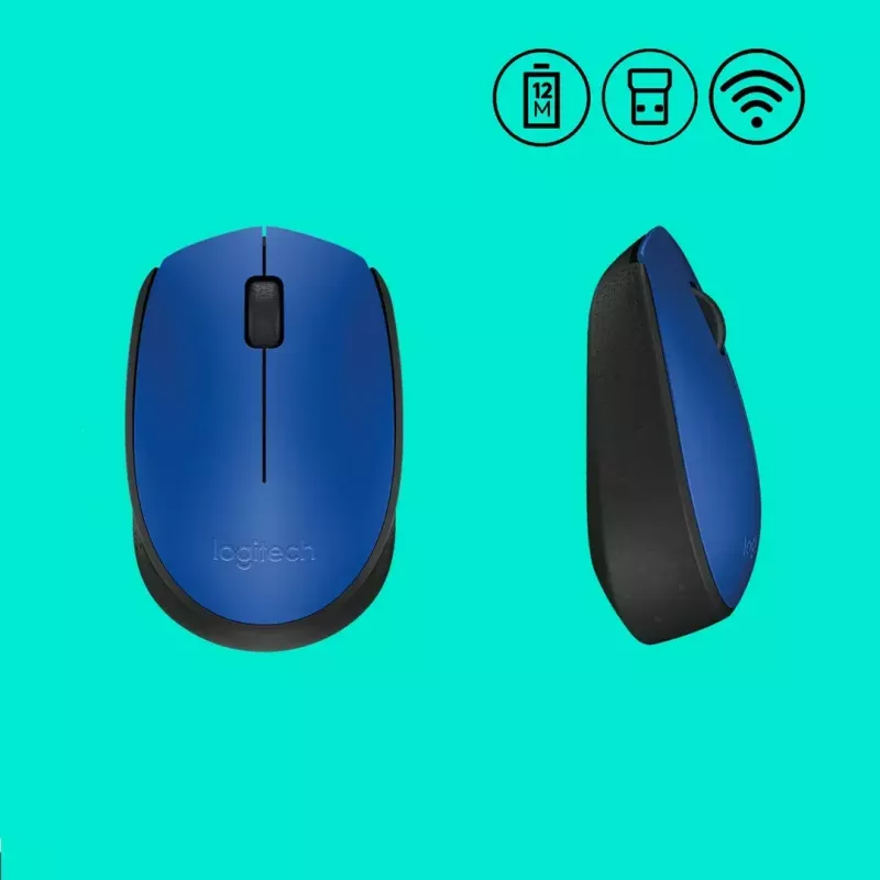 Logitech M174 pelė RF belaidė optinė 1000 DPI, mėlyna