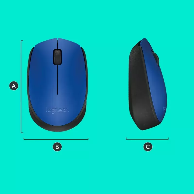 Logitech M174 pelė RF belaidė optinė 1000 DPI, mėlyna
