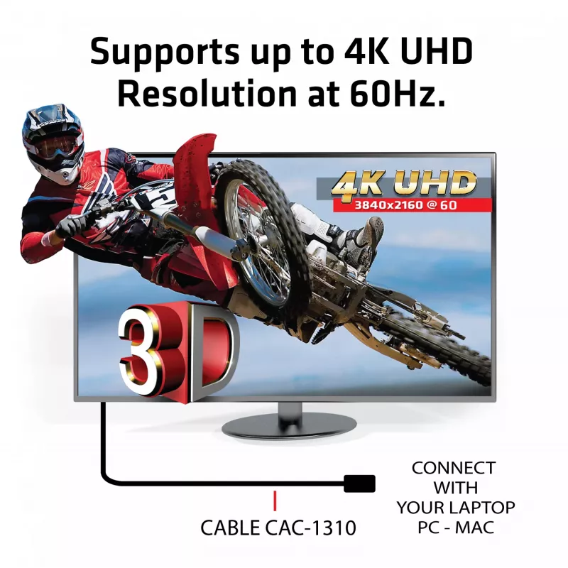 CLUB3D HDMI 2.0 laidas 3 metrai UHD 4K/60Hz 18Gbps sertifikuotas aukštos spartos