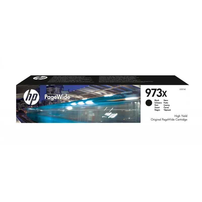 HP 973X didelės išeigos juoda originali PageWide kasetė, juoda, 1 vnt., 10000 puslapių