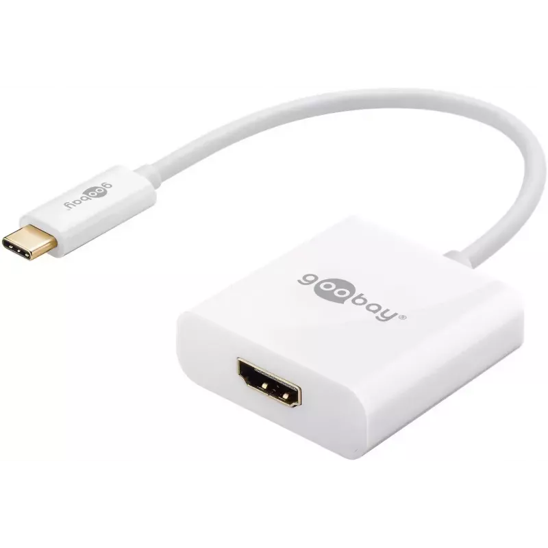 USB grafikos adapteris GOOBAY 66259 — USB 3.2 Gen 1 Type-C įvestis, baltas, 0,2 m laidas
