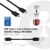 CLUB3D USB Gen2 Type C vaizdo 4K60Hz, duomenų 10Gbps ir 100W įkrovimo 1 metras M/F