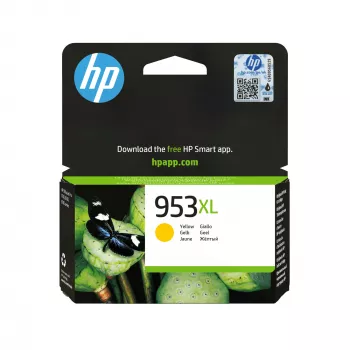 HP 953XL didelės talpos geltona originali rašalo kasetė, geltona, 1 vnt., 1450 puslapių