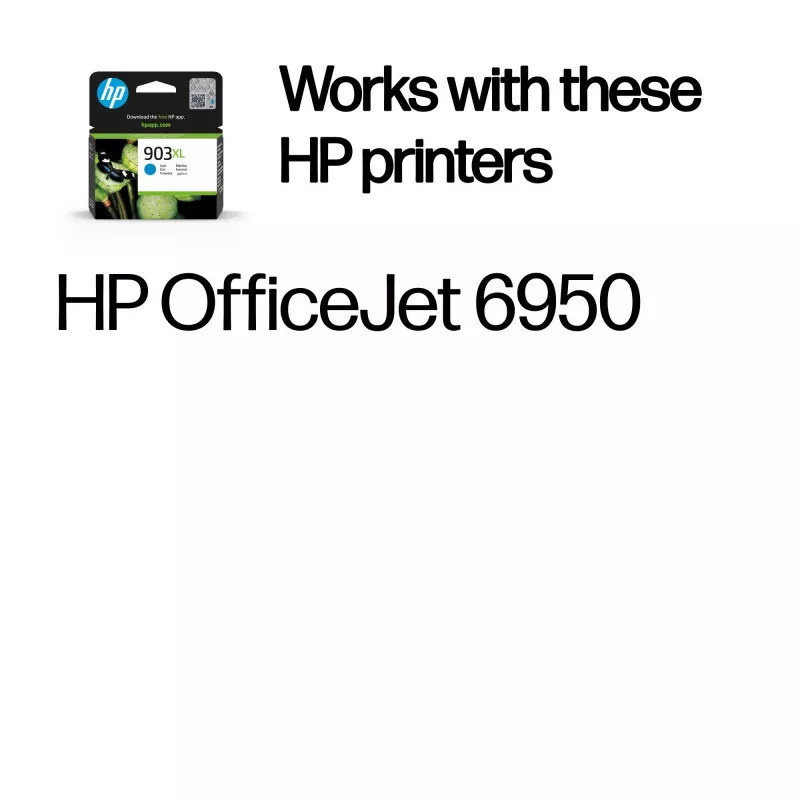 HP 903XL didelės išeigos žalsvai mėlyna originali rašalo kasetė, žalsvai mėlyna, 1 vnt., 750 puslapių