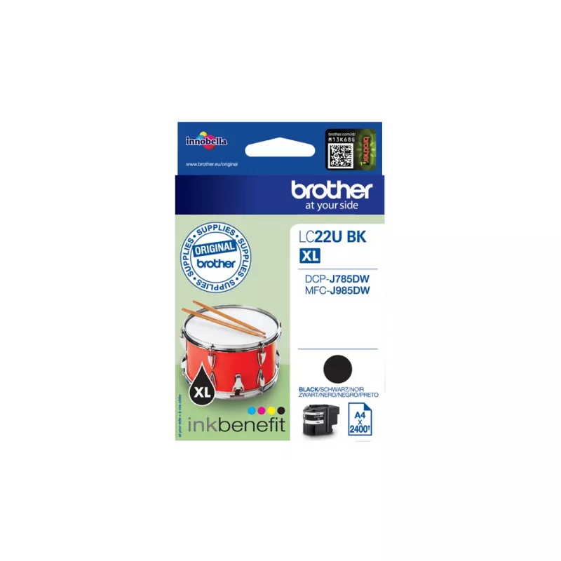 Brother LC22UBK rašalo kasetė 1 vnt. Originali didelės (XL) išeigos Juoda