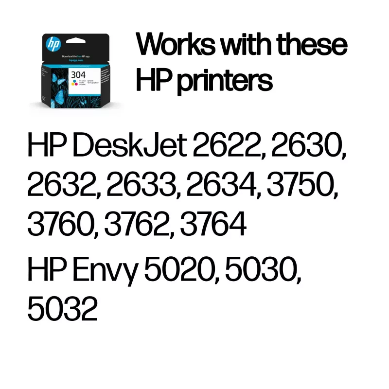 HP 304 trijų spalvų originali rašalo kasetė, Žydra, Purpurinė, Geltona, 1 vnt., 100 puslapių