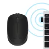 Belaidė optinė pelė Logitech B170 RF, tinkanti abiem rankoms, 3 mygtukai, juoda, 10 m atstumas, iki 12 mėnesių baterijos veikimo laikas