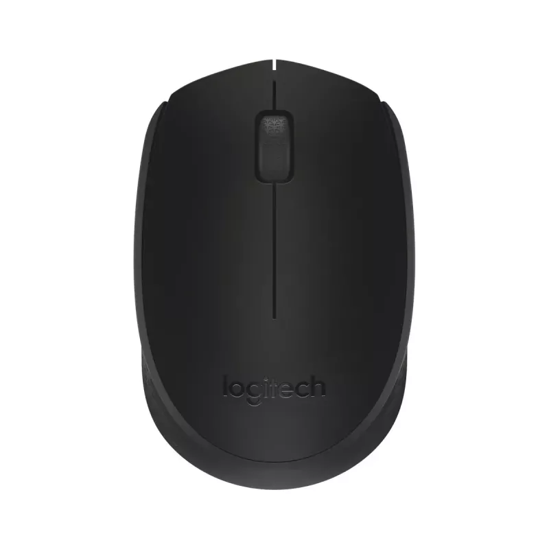 Belaidė optinė pelė Logitech B170 RF, tinkanti abiem rankoms, 3 mygtukai, juoda, 10 m atstumas, iki 12 mėnesių baterijos veikimo laikas