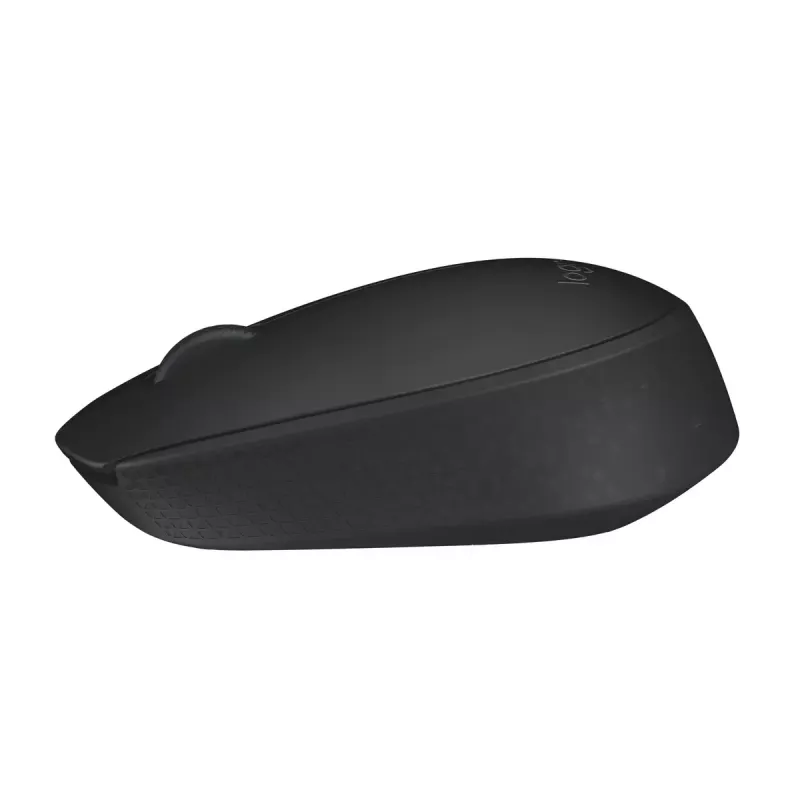Belaidė optinė pelė Logitech B170 RF, tinkanti abiem rankoms, 3 mygtukai, juoda, 10 m atstumas, iki 12 mėnesių baterijos veikimo laikas