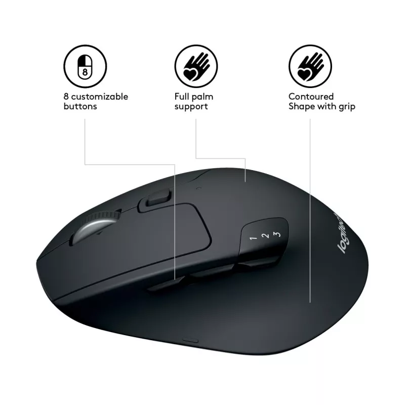 LOGITECH M720 Triathlon Multi Device Wireless Mouse - Juoda