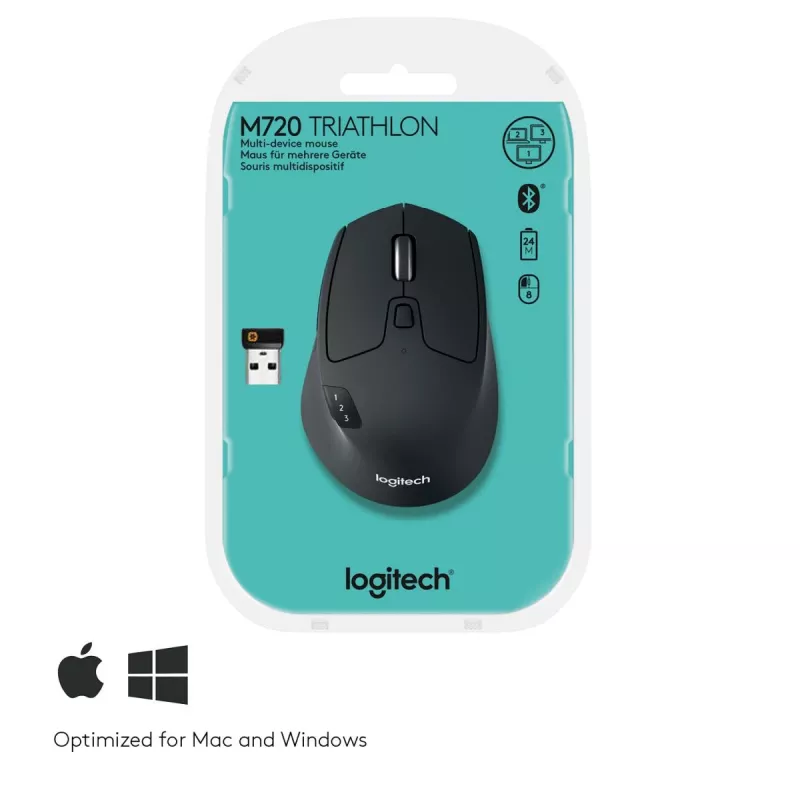 LOGITECH M720 Triathlon Multi Device Wireless Mouse - Juoda