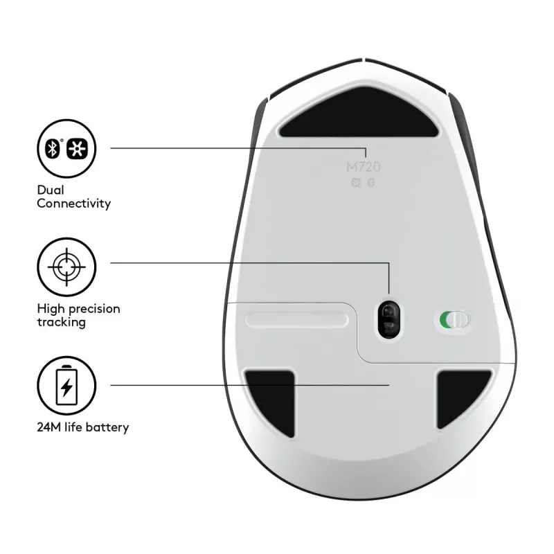 LOGITECH M720 Triathlon Multi Device Wireless Mouse - Juoda