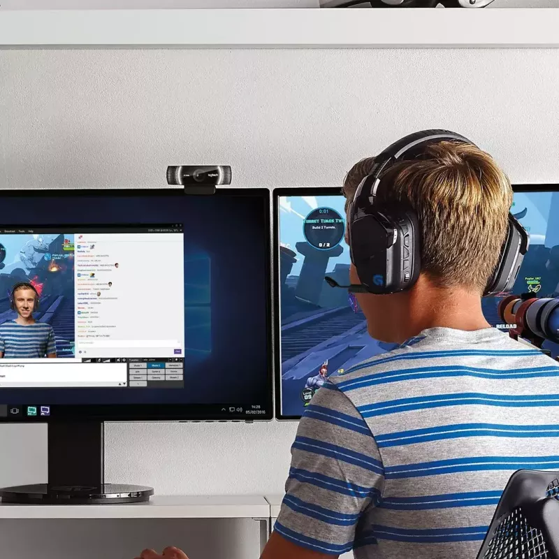 Logitech C922 1920 x 1080 pikselių USB juoda internetinė kamera