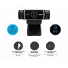 Logitech C922 1920 x 1080 pikselių USB juoda internetinė kamera